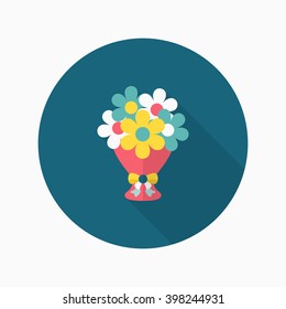 Bouquet icon , Vector flat long shadow design.