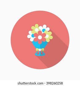 Bouquet icon , Vector flat long shadow design.