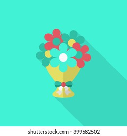 Bouquet icon , Vector flat long shadow design.