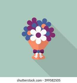 Bouquet icon , Vector flat long shadow design.