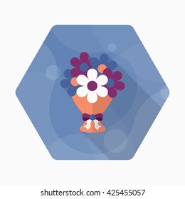 Bouquet icon , Vector flat long shadow design.
