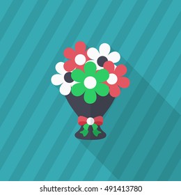 Bouquet icon , Vector flat long shadow design.