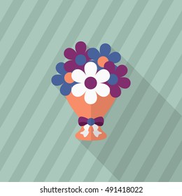 Bouquet icon , Vector flat long shadow design.