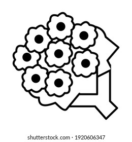 Bouquet icon vector isolated on white background