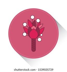 Bouquet Icon Vector. Simple flat symbol. Perfect pink pictogram illustration on white background.