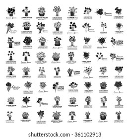 Bouquet Icons Set - Isolated On White Background - Vector Illustration, Graphic Design, Editable For Your Design