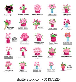 Bouquet Icons Set - Isolated On White Background - Vector Illustration, Graphic Design, Editable For Your Design