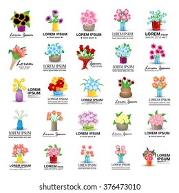 Bouquet Icons Set - Isolated On White Background - Vector Illustration, Graphic Design, Editable For Your Design