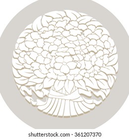 Bouquet inscribed in a circle. vector illustration