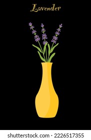 Bouquet of lavender. Flat style. Vector illustration 