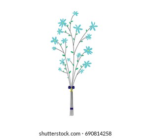 Bouquet of light blue flowers