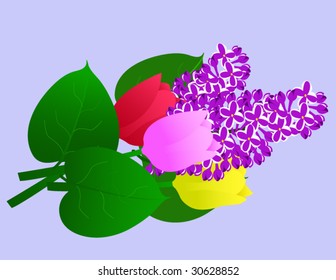Bouquet, Lila, Tulpen