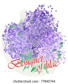 Bouquet of lilac in watercolor style
