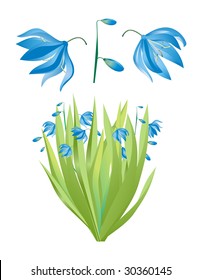 Bouquet of lilies of the valley, vector isolated