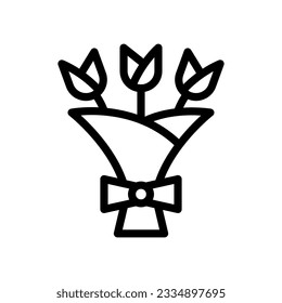 bouquet line icon illustration vector graphic. Simple element illustration vector graphic, suitable for app, websites, and presentations isolated on white background