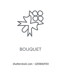 Bouquet linear icon. Bouquet concept stroke symbol design. Thin graphic elements vector illustration, outline pattern on a white background, eps 10.