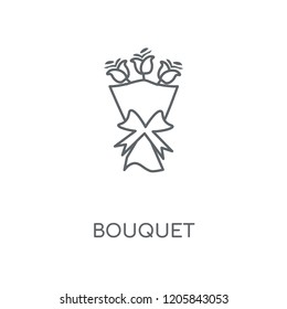 Bouquet linear icon. Bouquet concept stroke symbol design. Thin graphic elements vector illustration, outline pattern on a white background, eps 10.