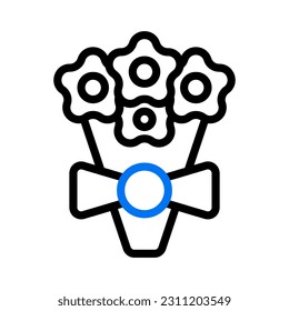 Bouquet love icon duocolor blue style valentine illustration vector element and symbol perfect.