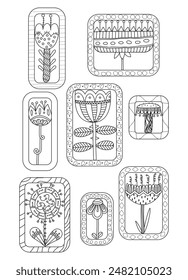 Bouquet maker - Elementos de Vector de flores diferentes. Ramo de colores. Colección de varias flores brillantes aisladas sobre un fondo blanco. Para el diseño del logotipo, tatuaje, postal. Diseño plano. Vector