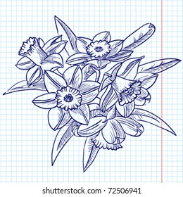 A bouquet of Narcissus (doodle version)