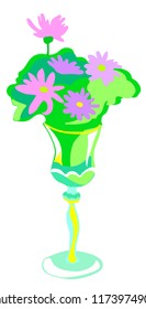 Bouquet with one outstanding flower vector graphics