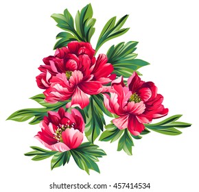 Bouquet Of Peony Flowers