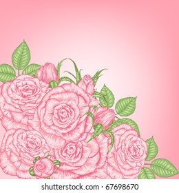 bouquet of pink roses