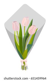 Bouquet pink tulips