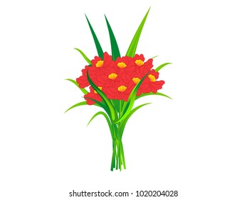 Bouquet of Red Flowers - Vector Image