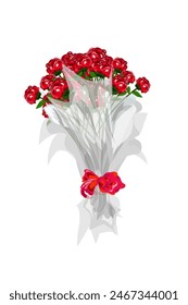 a bouquet of red flowers without a background