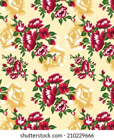 Bouquet red lined on the background of the Roses.