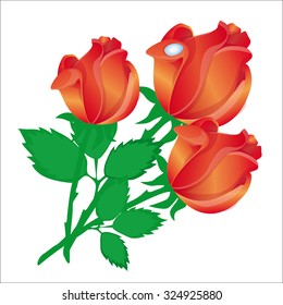 bouquet of red roses