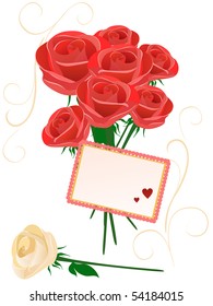 Bouquet of red roses - vector