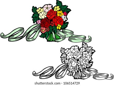 Bouquet with ribbon