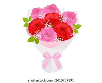 bouquet of roses and carnations