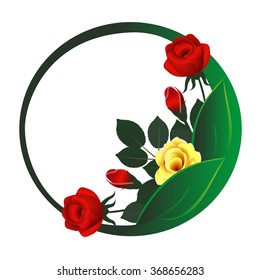 Bouquet of roses in a circle.
