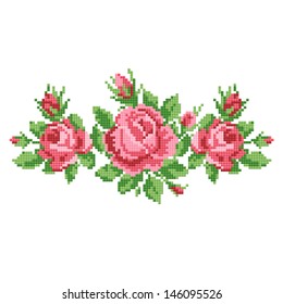 bouquet of the roses, embroider