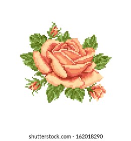 bouquet of the roses, embroider