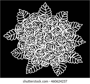 Bouquet of roses, flowers ornament, hand drawing