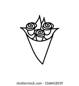bouquet of roses isolated icon vector illustration design