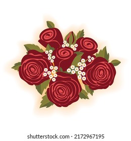 Bouquet of roses isolated on a white background