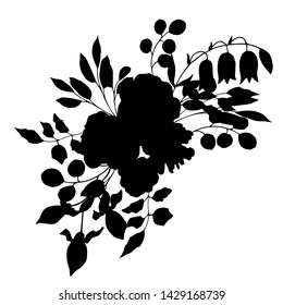 Bouquet of roses. Silhouette. Vector illustration.