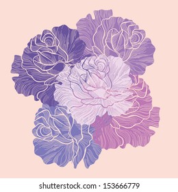 Bouquet of roses. Vector illustration.