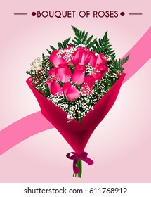 bouquet of roses very pink