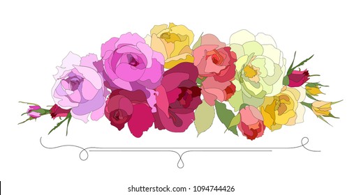 Bouquet of roses. Wedding decor