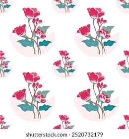 Bouquet padrão sem emenda, padrão de flores, para tecido, roupas, impressão, papel de parede, lençol, azulejo, decoração de interiores.