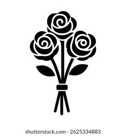 Bouquet of Silhouetted Roses vector