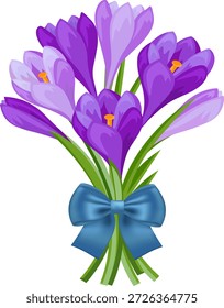 Un ramo de flores de primavera con un lazo