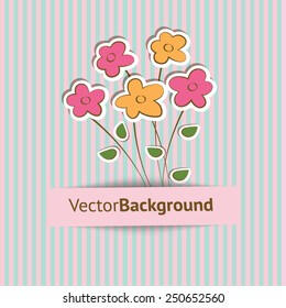 Bouquet of spring flowers. Flat vector image