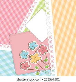 Bouquet of spring flowers. Flat vector image